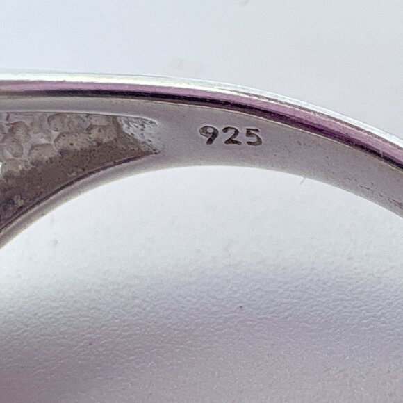 VTG Solid Sterling Silver 925 Oval Signet Style Tapered Band Ring Size 8.25 - Picture 6 of 8